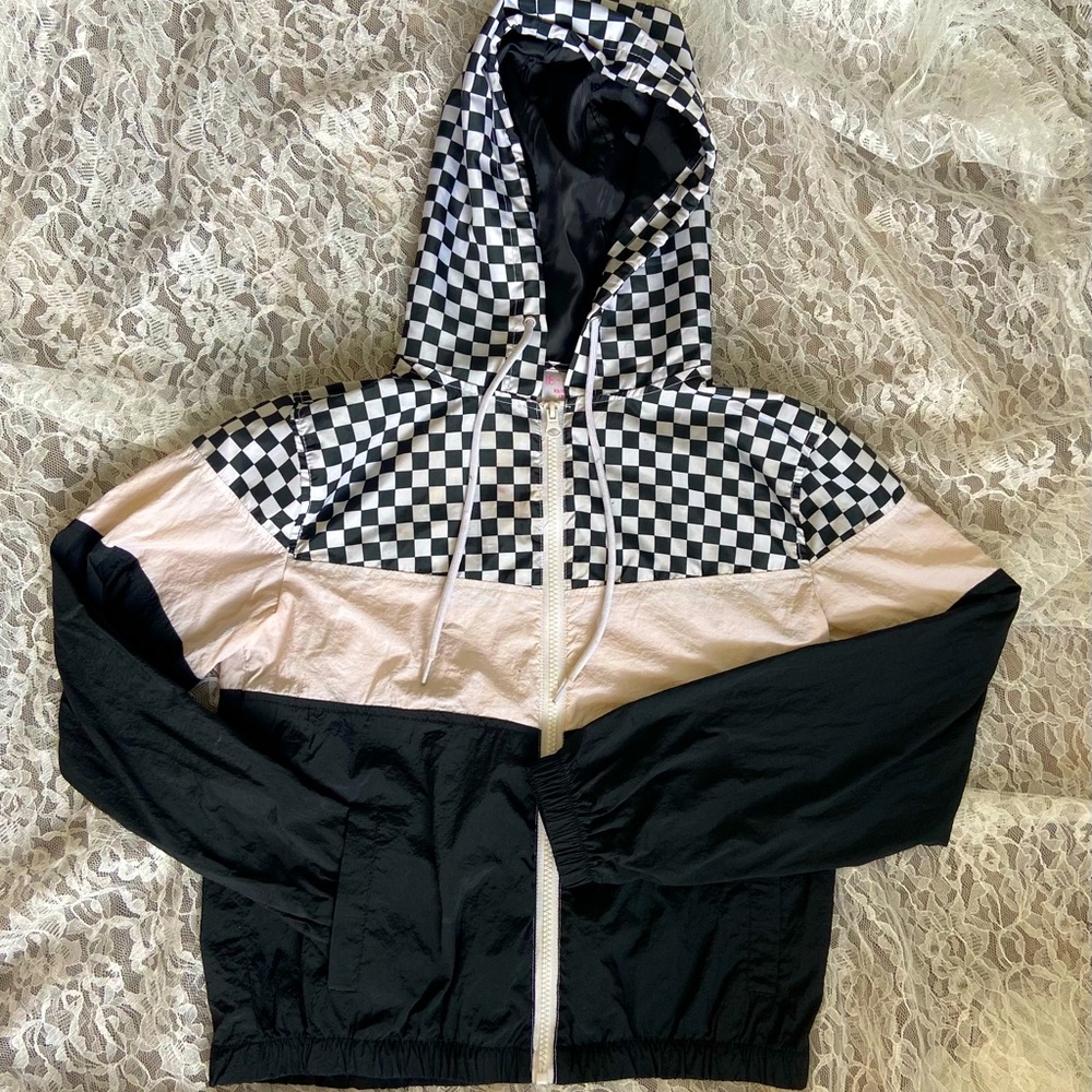 CHECKERED ZIP UP JACKET